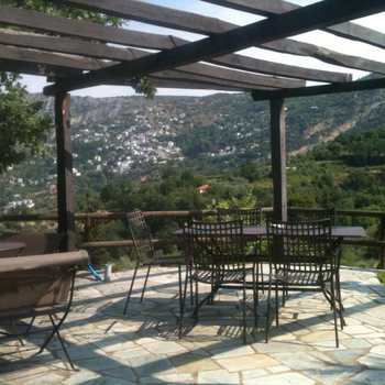 View to Makrinitsa from the pool